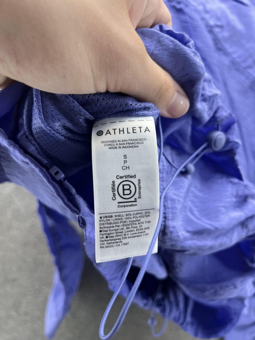 Athleta Jacket Womens Small Petite Purple Cropped Full Zip Windbreaker Arrival - Picture 4 of 11
